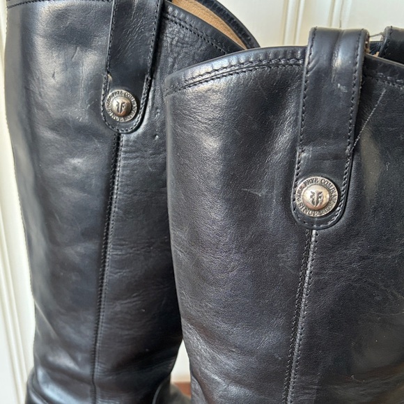 Frye Melissa Black Leather Riding Boots Size 7 - Picture 7 of 11